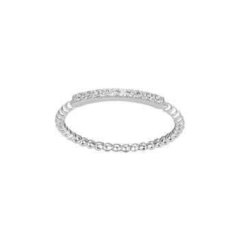 Alliance en Argent avec oxyde de zirconium blanc