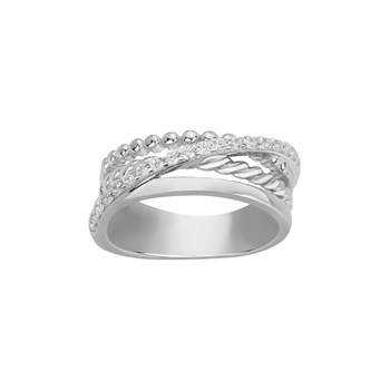 Bague en Argent avec oxyde de zirconium blanc