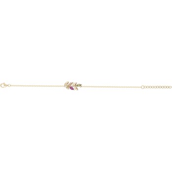 Bracelet souple mono-motif en Plaqué Or avec oxyde de zirconium multicolore