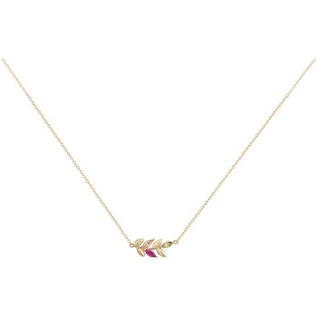 Collier mono-motif en Plaqué Or avec oxyde de zirconium blanc