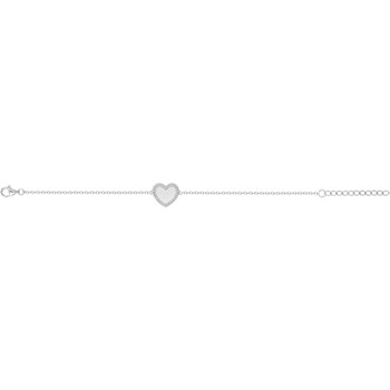 Bracelet souple mono-motif en Argent avec oxyde de zirconium blanc