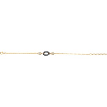Bracelet souple mono-motif Estelle en Plaqué Or avec oxyde de zirconium blanc