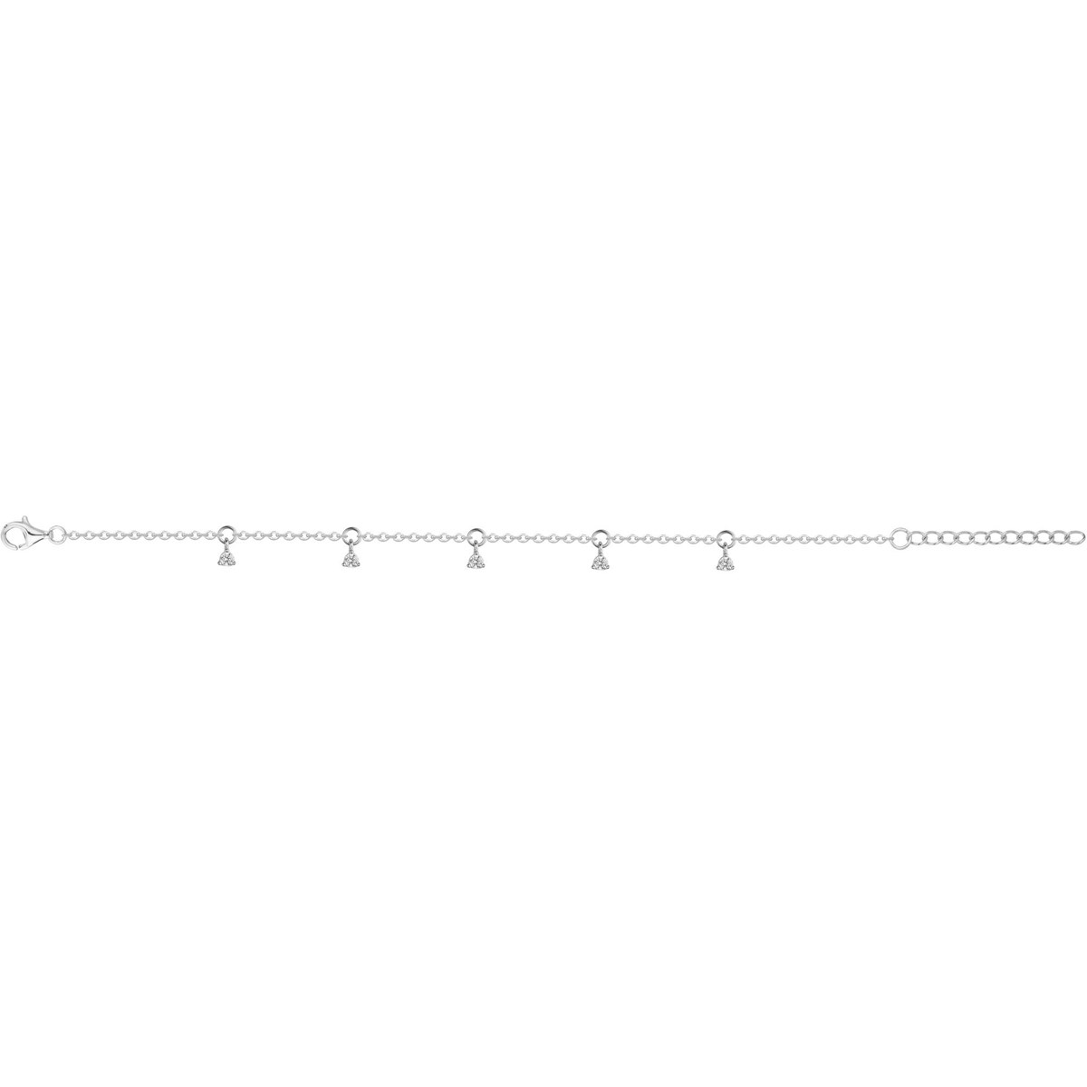 Bracelet souple multi-motifs en Argent avec oxyde de zirconium blanc