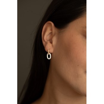 Boucles d'oreilles pendantes Jeanne en Plaqué Or avec oxyde de zirconium blanc