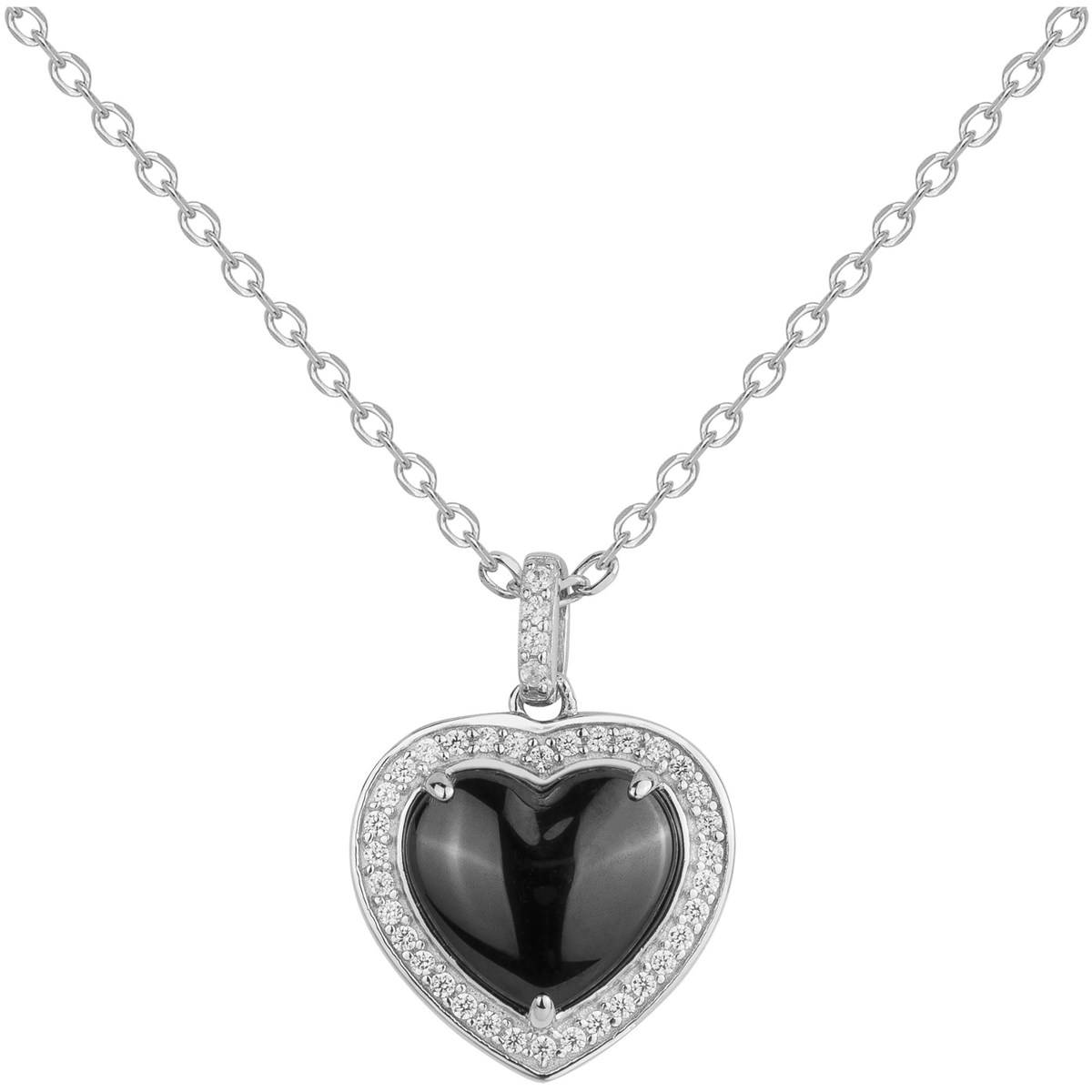Collier mono-motif Luna en Argent avec oxyde de zirconium blanc