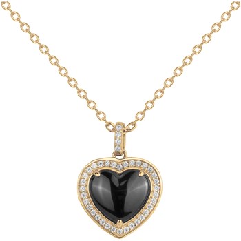 Collier mono-motif Luna en Plaqué Or avec oxyde de zirconium blanc
