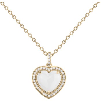 Collier mono-motif Luna en Plaqué Or avec oxyde de zirconium blanc