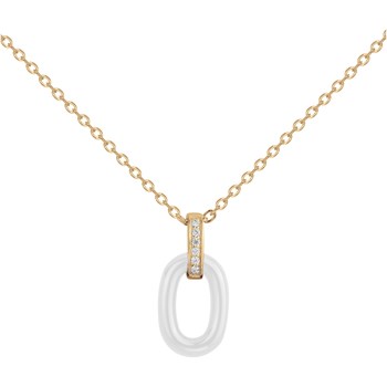 Collier mono-motif Jeanne en Plaqué Or avec oxyde de zirconium blanc