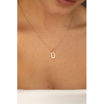 Collier mono-motif Jeanne en Plaqué Or avec oxyde de zirconium blanc