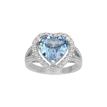 Bague Caroline en Argent avec oxyde de zirconium bleu topaze