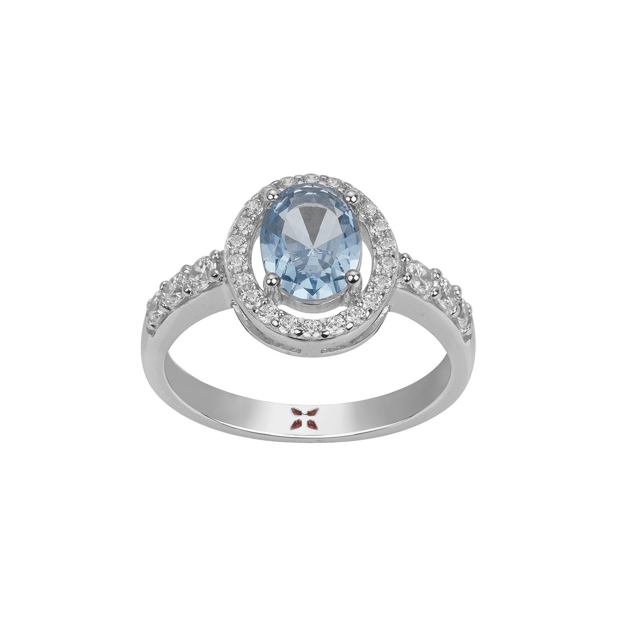 Bague Victoria en Argent avec oxyde de zirconium bleu topaze