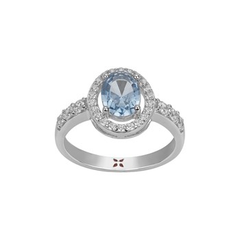 Bague Victoria en Argent avec oxyde de zirconium bleu topaze