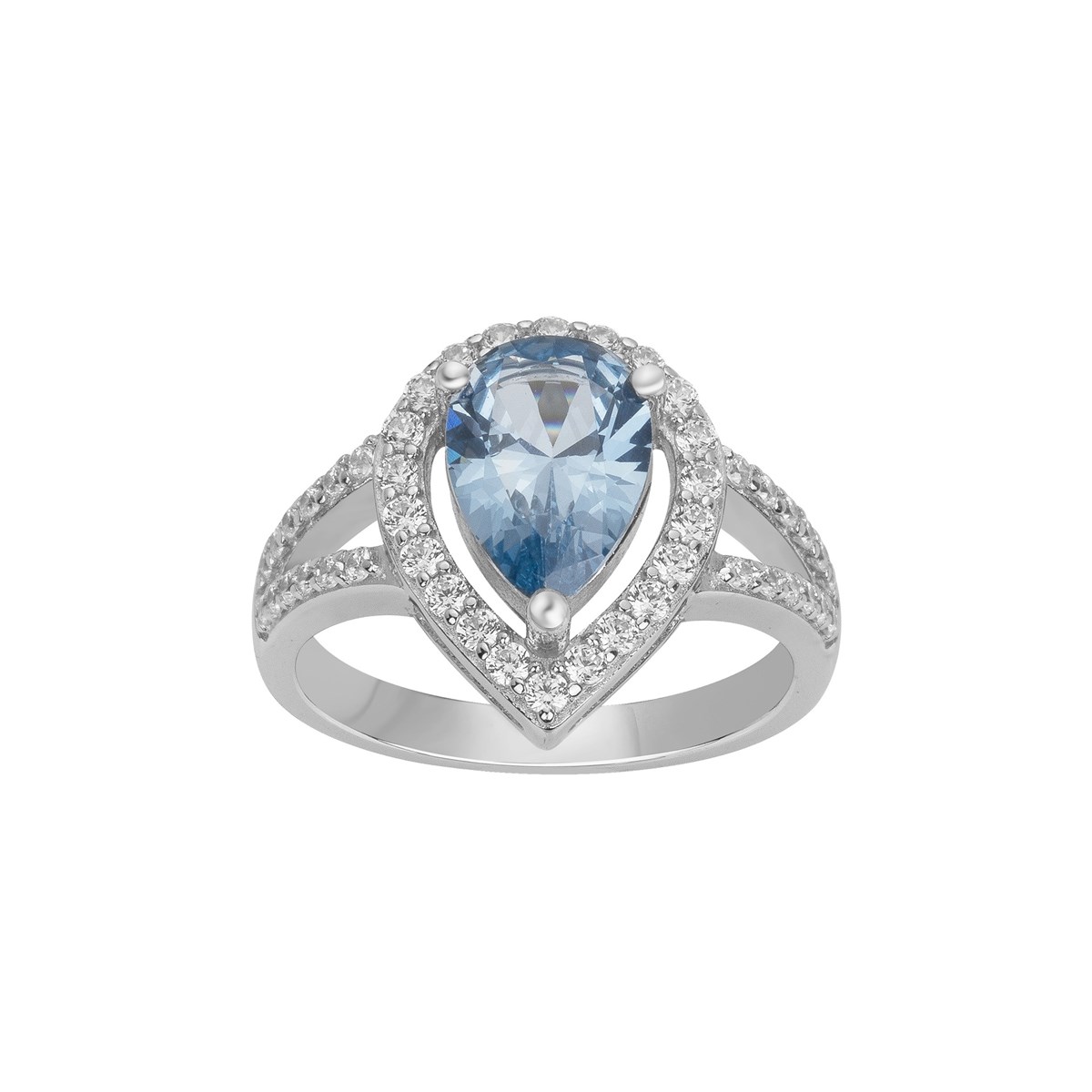 Bague Philippine en Argent avec oxyde de zirconium bleu topaze