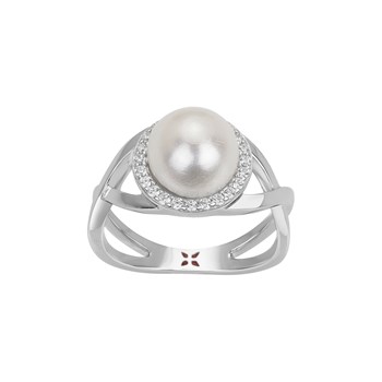 Bague Astrid en Argent avec perle d'eau douce blanc