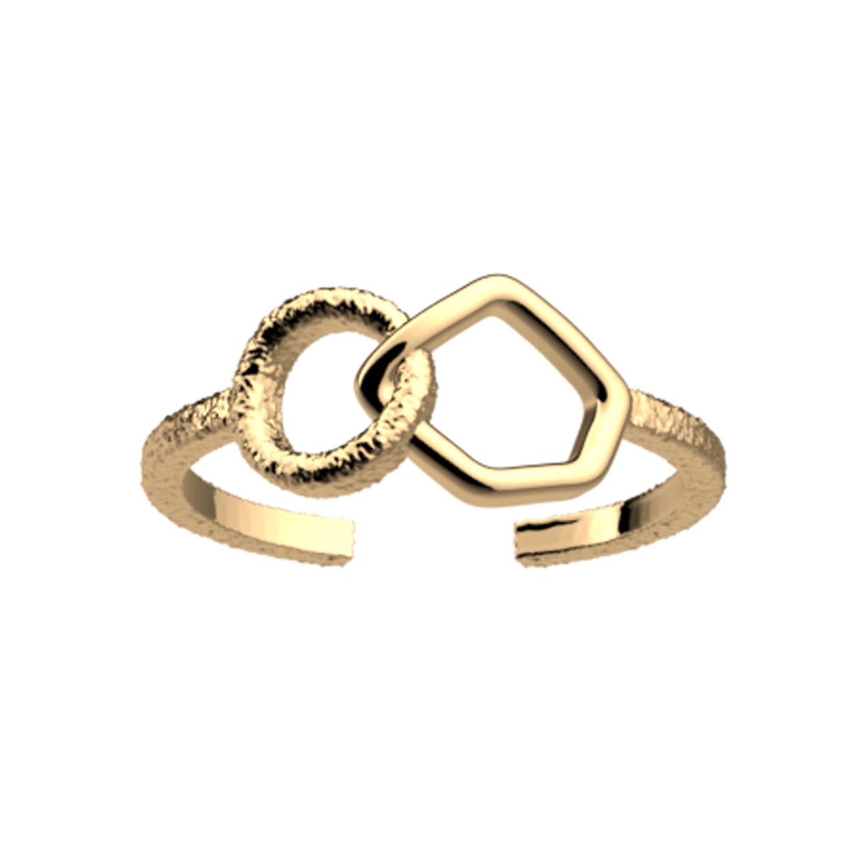 Bague Les Cadettes dorée motifs géométriques - vue 2