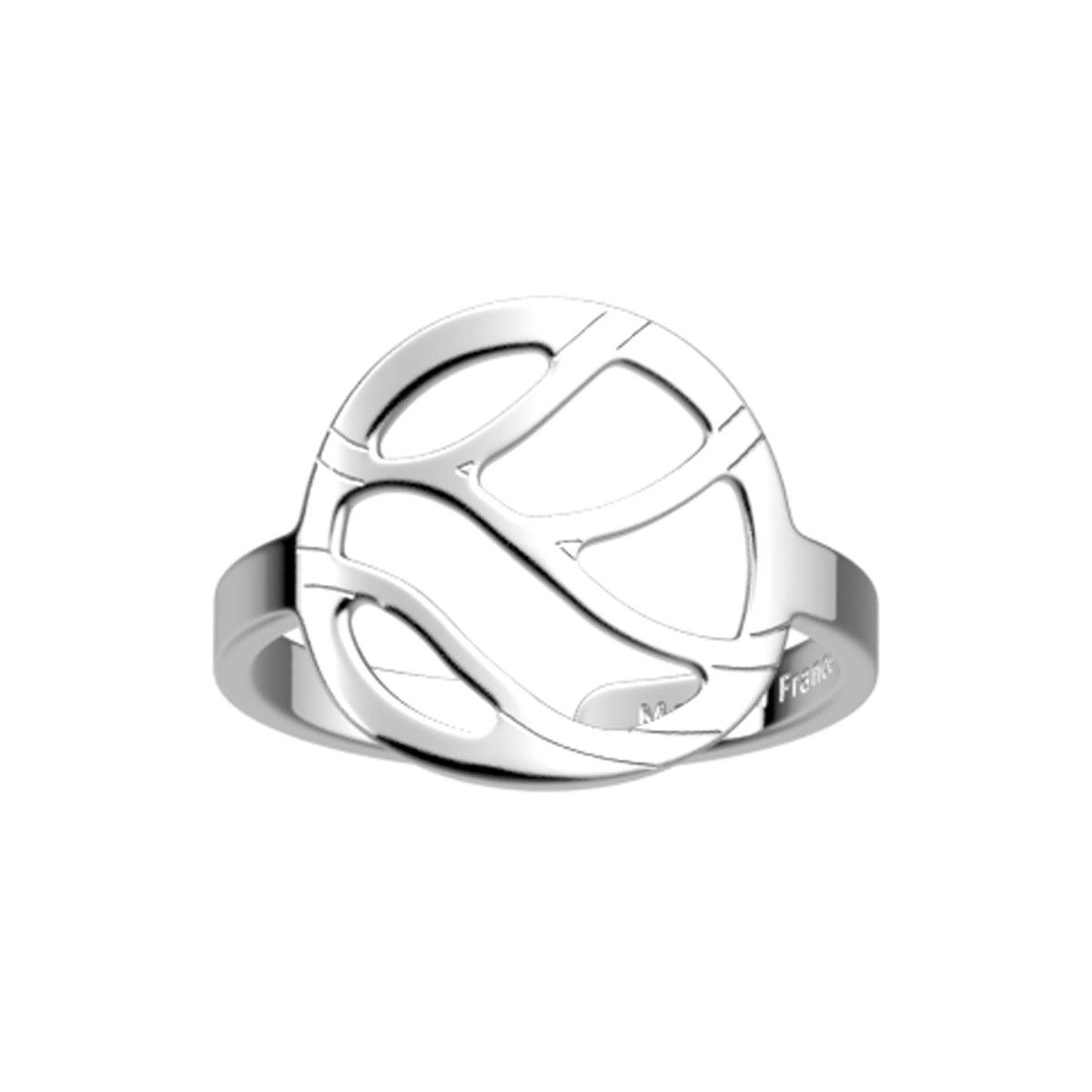 Bague ronde Les Georgettes Wavy argentée 16mm - vue 2
