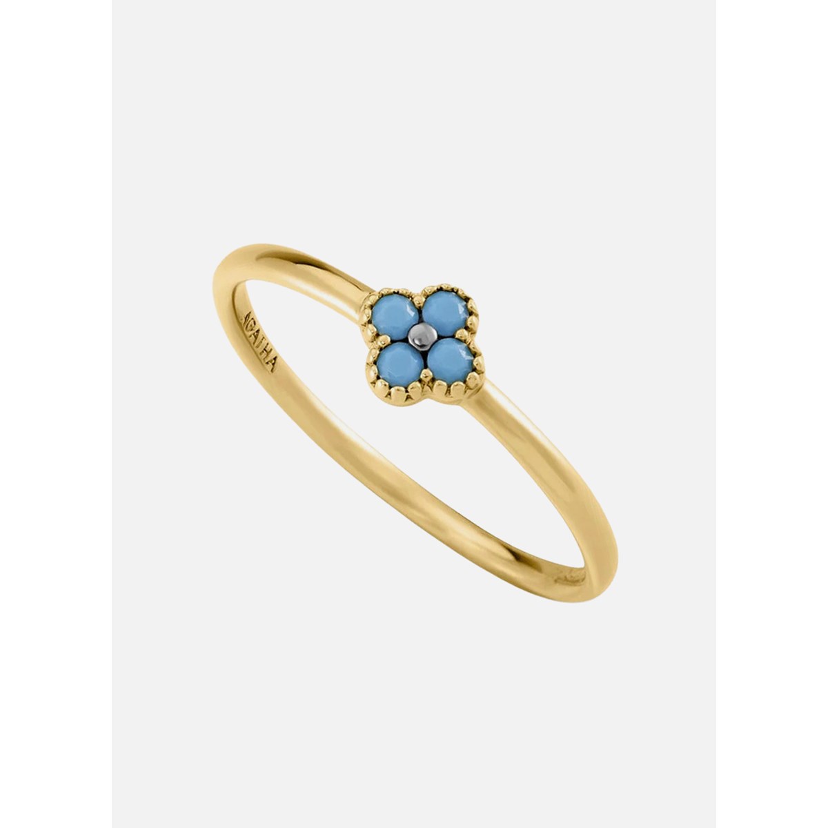 Bague fine Agatha Beloved fleur dorée - vue 4