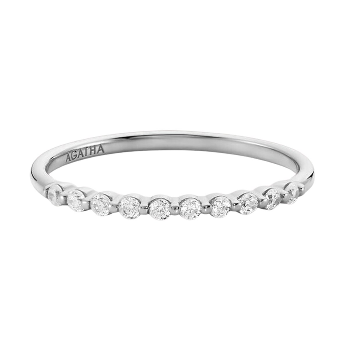 Bague fine Agatha Beloved en argent rhodié - vue 3