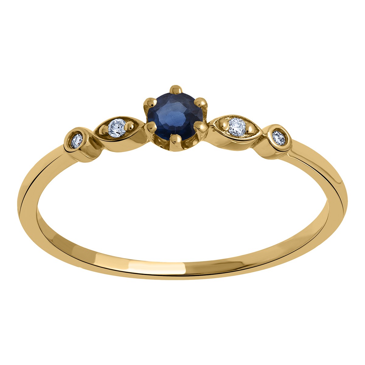 Bague Brillaxis or jaune saphir diamants - vue 2