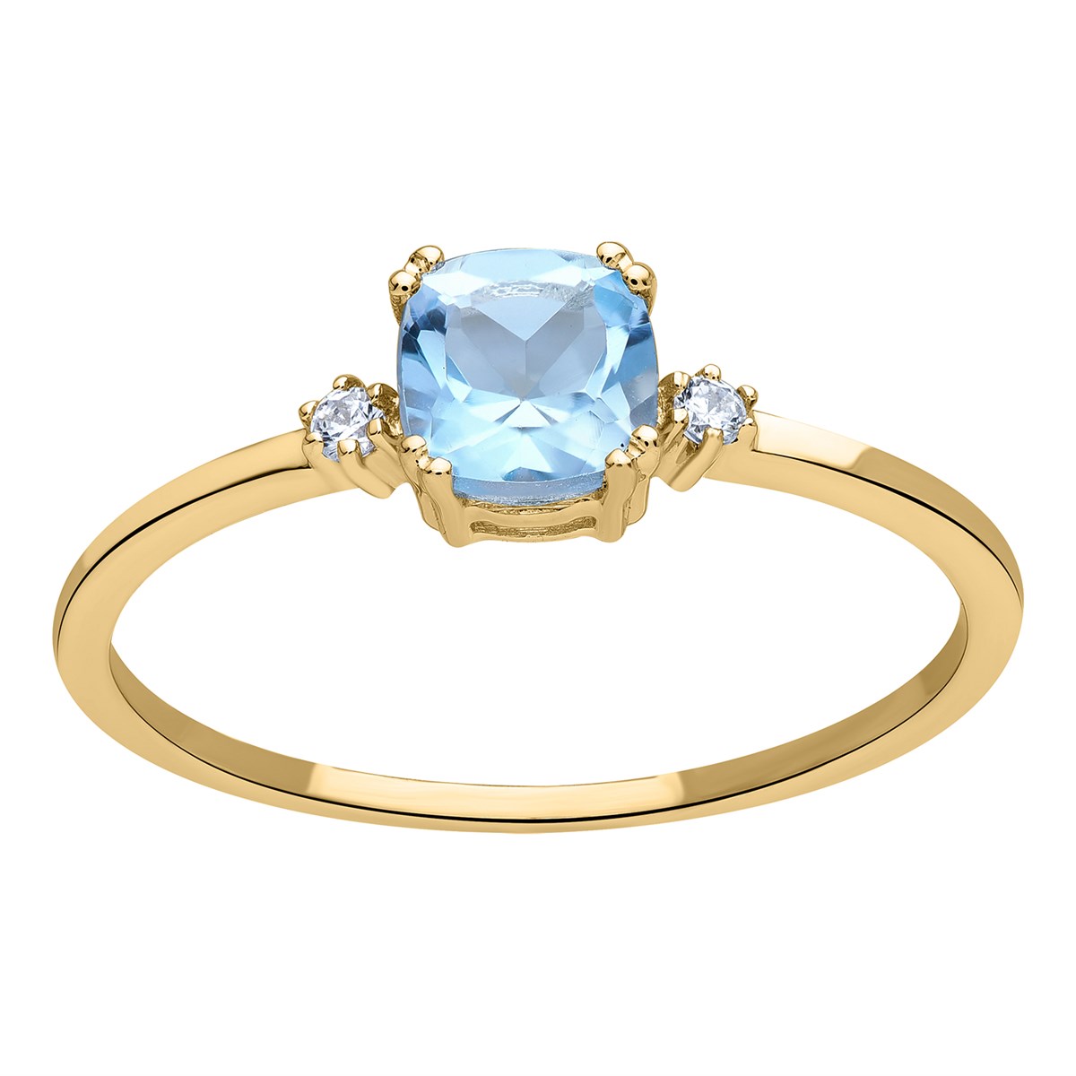 Bague Brillaxis or jaune 9 carats topaze oxydes - vue 2
