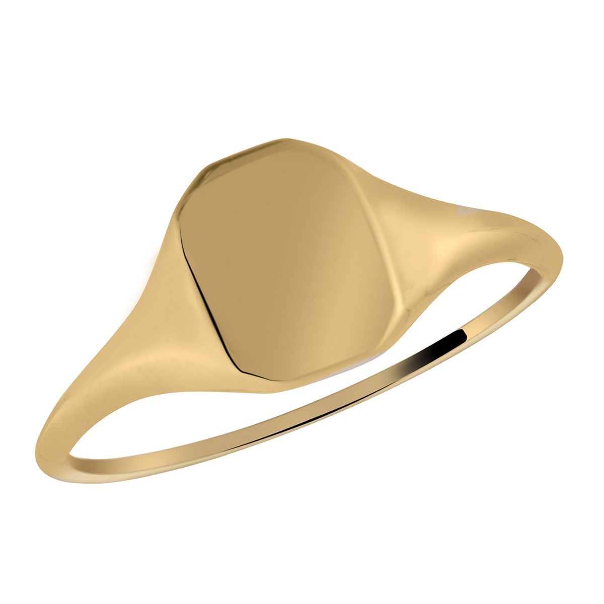 Chevalière classique enfant or jaune 18 carats - vue 2