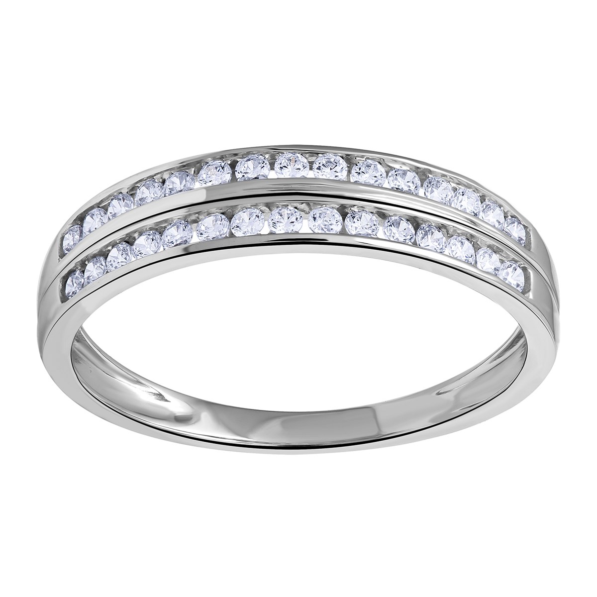Alliance Brillaxis or blanc double rang oxydes - vue 2
