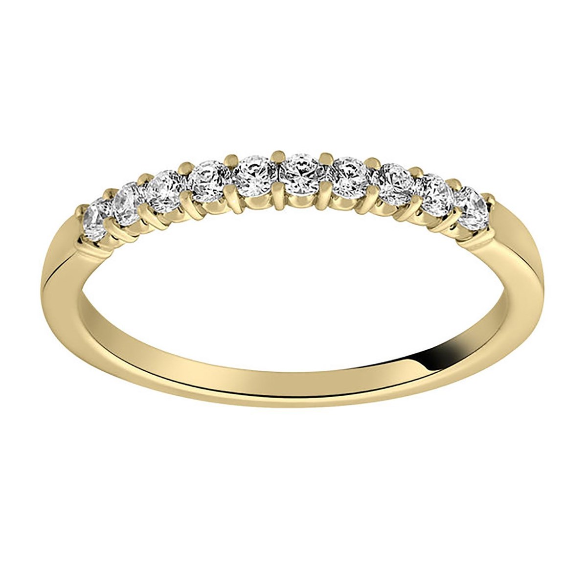 Alliance diamants 0.25 CT et or jaune 750_x000D_
serti griffes