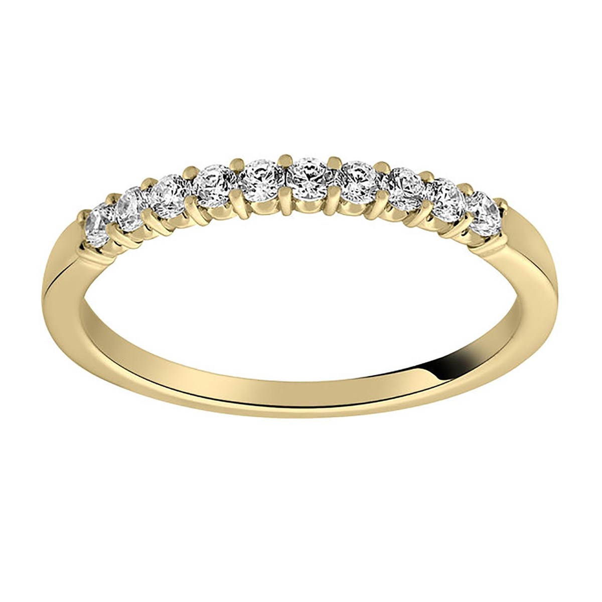 Alliance diamants 0.25 CT et or jaune 750_x000D_
serti griffes - vue 2