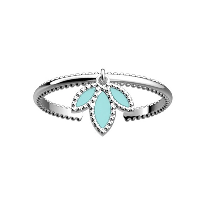 Bague Les Cadettes Lotus argentée avec pampille - vue 2