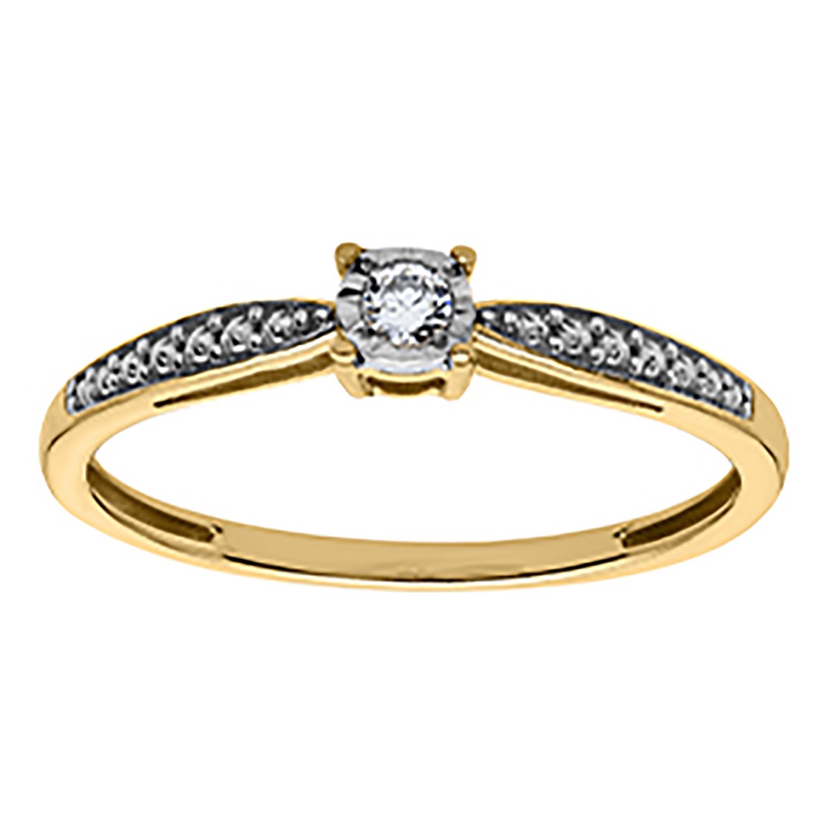 Bague Brillaxis diamant en or 9 carats - vue 2
