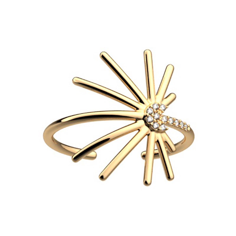 Bague Les Cadettes Palmiflore dorée - vue 2
