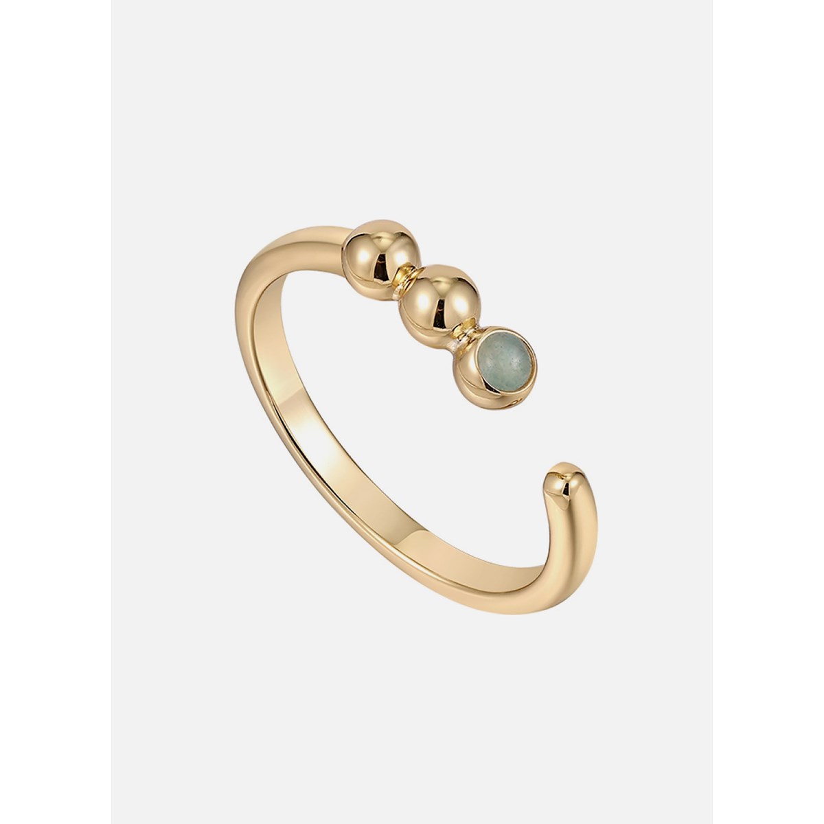 Bague Ania Haie ajustable Space Out dorée amazonite - vue 3