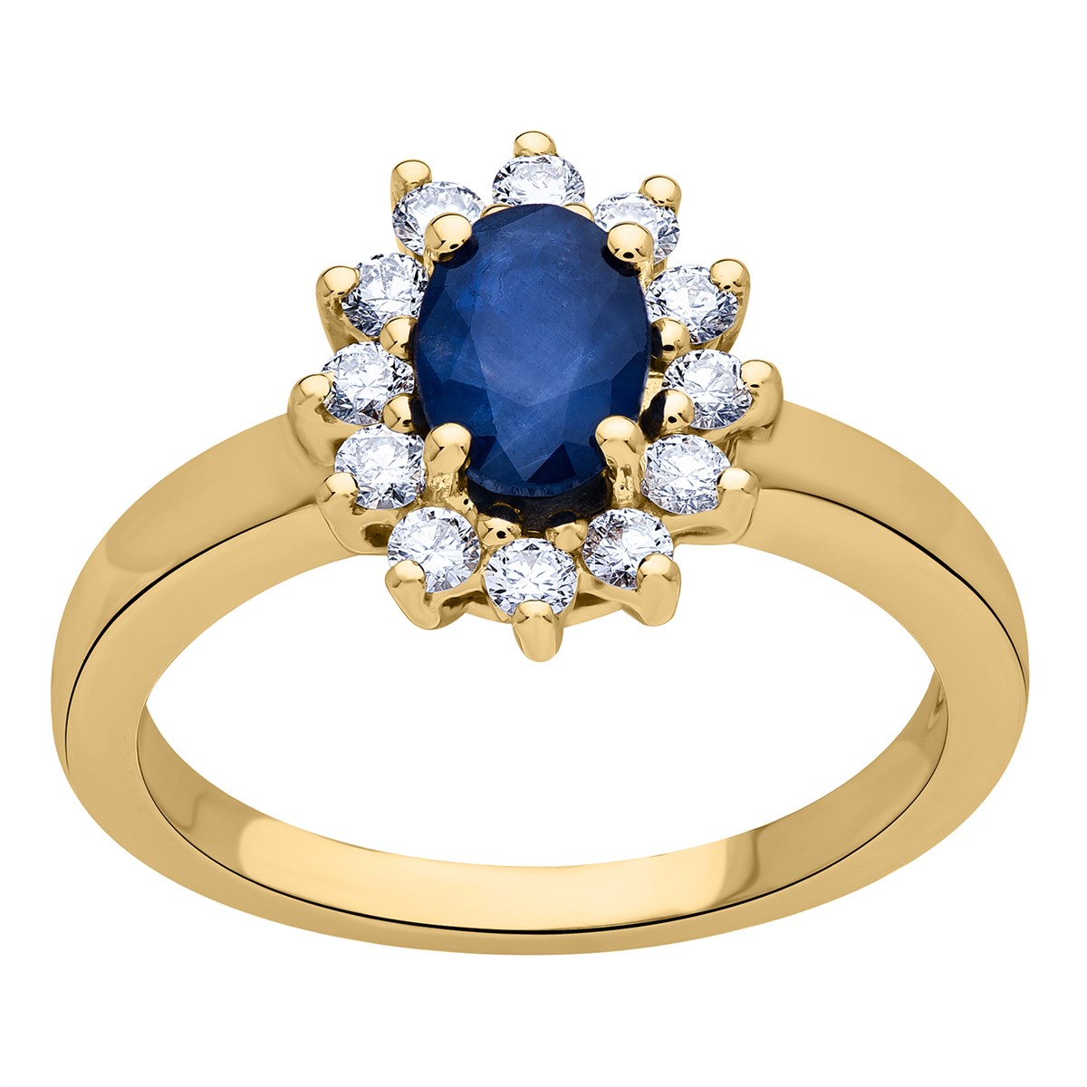 Bague Brillaxis marguerite or saphir diamants - vue 2