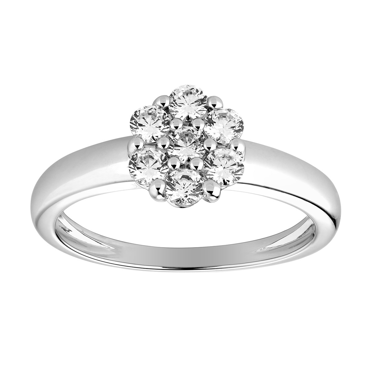Bague Brillaxis fleur or blanc 18 carats diamants - vue 2