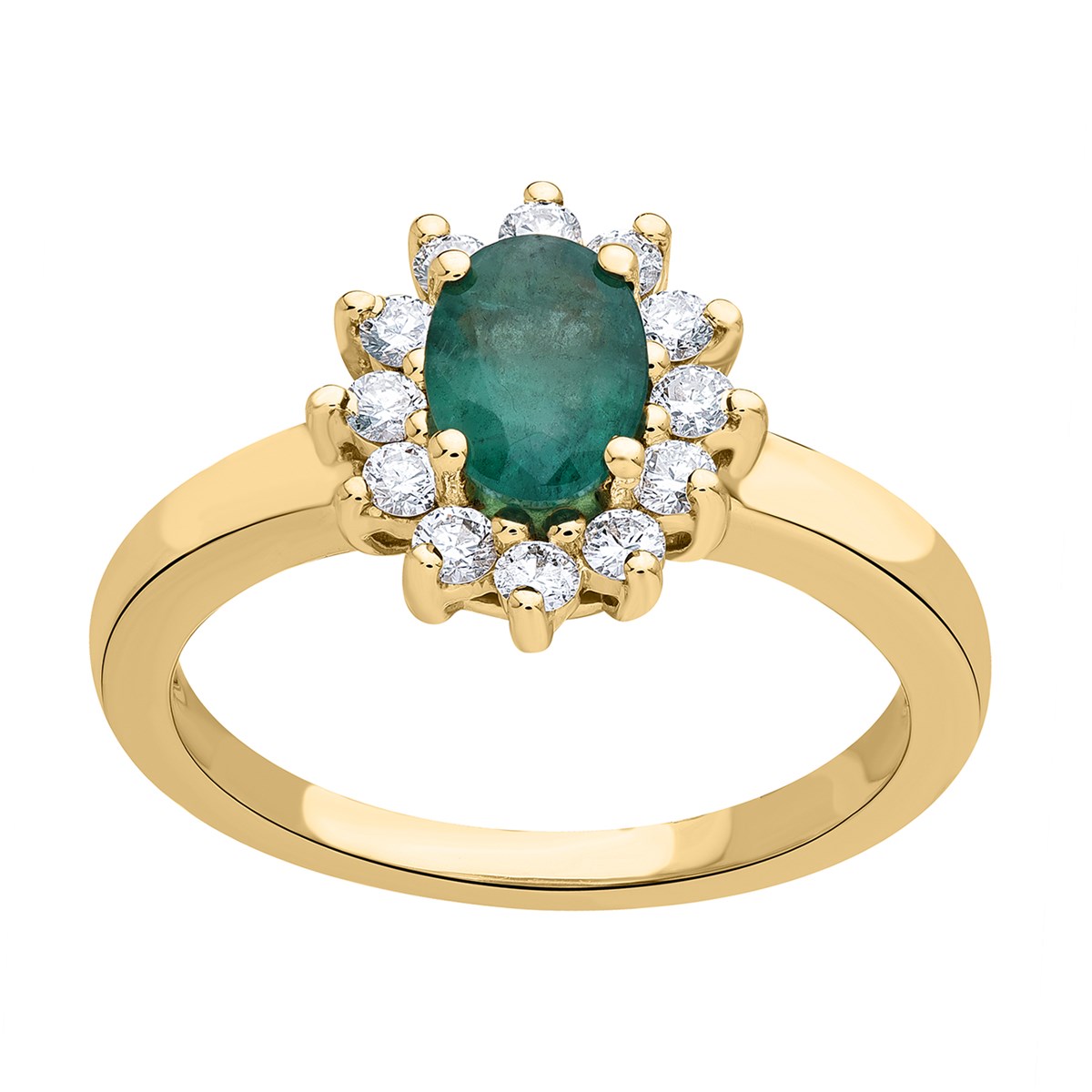 Bague Brillaxis marguerite or émeraude diamants - vue 2