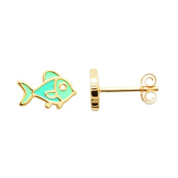 Boucles d'oreilles Brillaxis poissons bleus