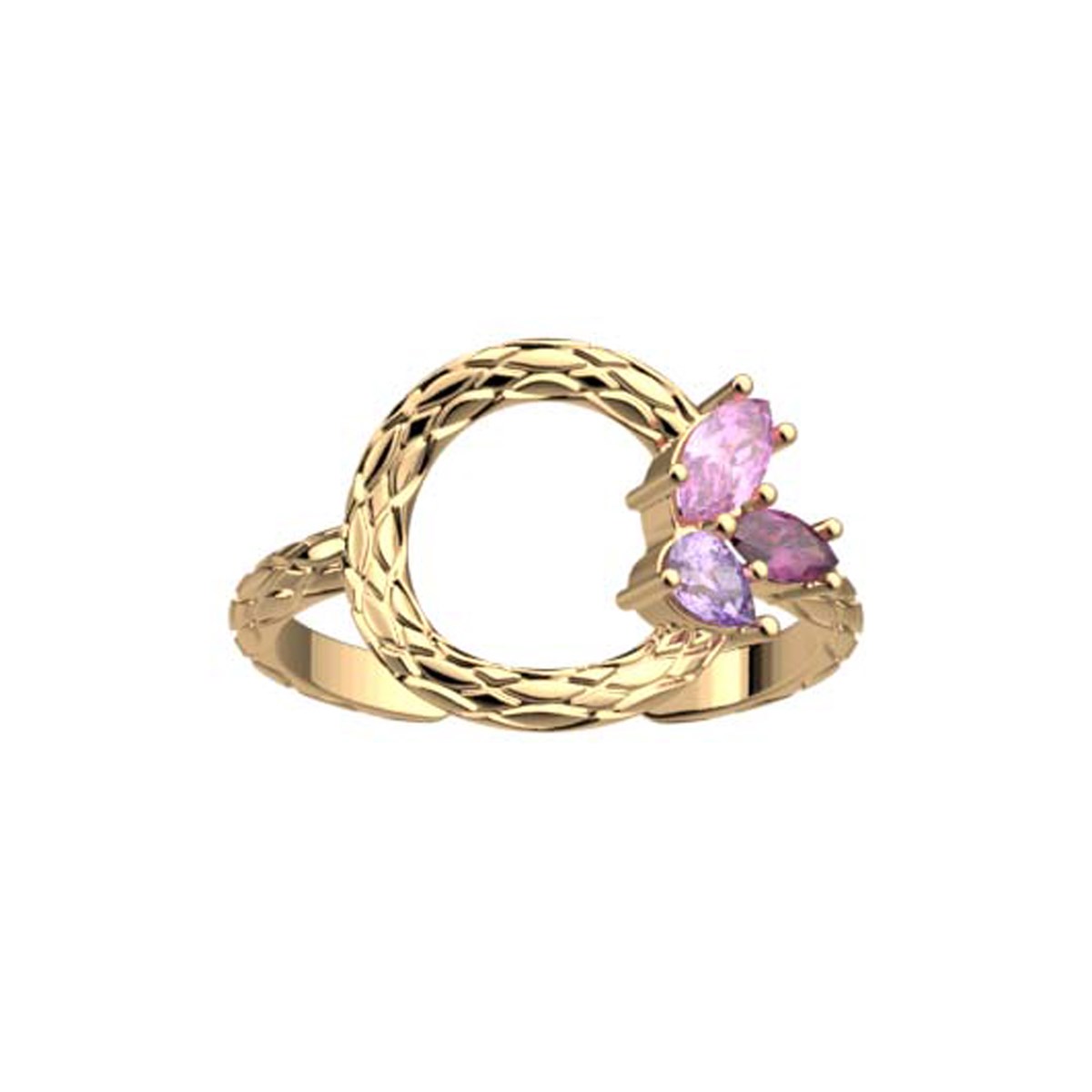 Bague ouverte Les Cadettes Rose du Désert dorée - vue 2