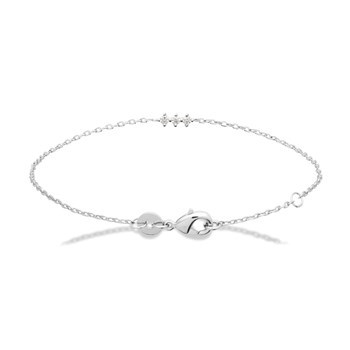 Bracelet Brillaxis argent rhodié trois oxydes
18 cm