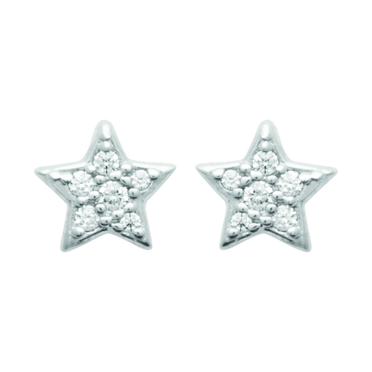 Boucles d'oreilles Brillaxis étoile argent rhodié OZ