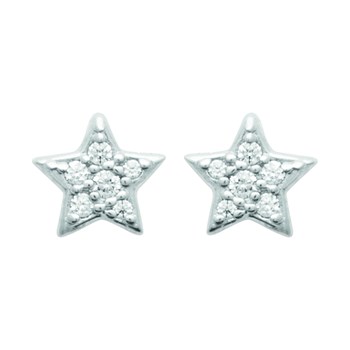 Boucles d'oreilles Brillaxis étoile argent rhodié OZ