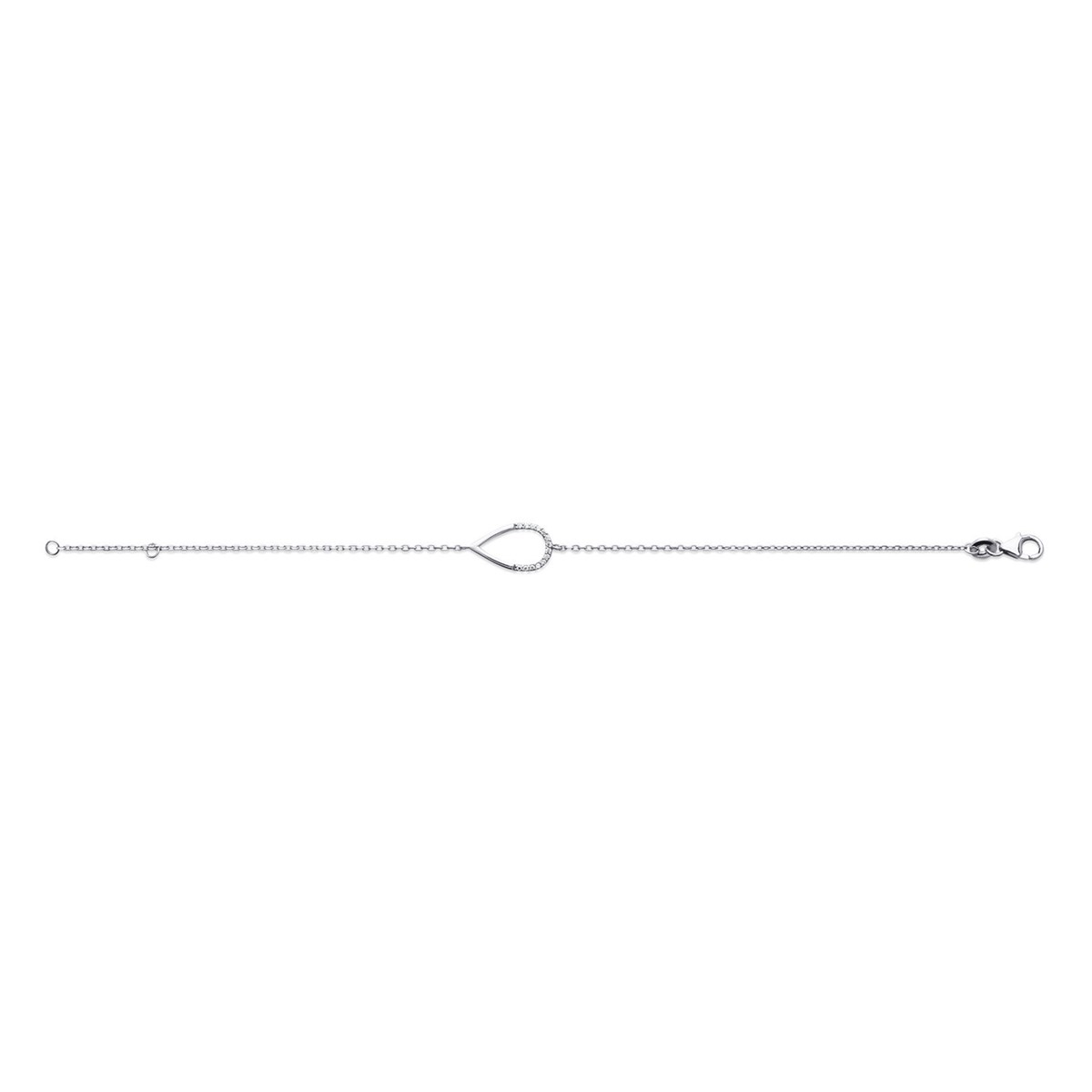 Bracelet Brillaxis goutte argent rhodié et oxydes