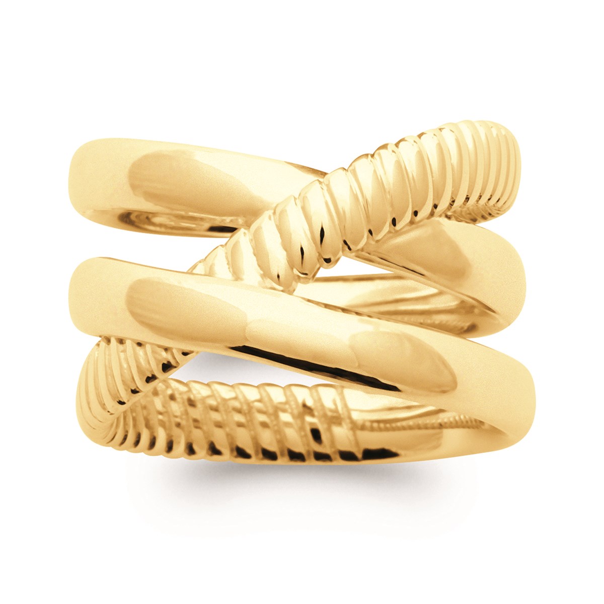 Bague Brillaxis plaqué or entrelacée - vue 4