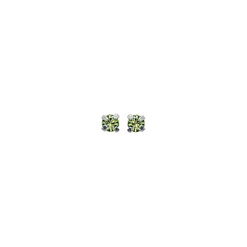 Clous d'oreilles Brillaxis cristal vert et argent