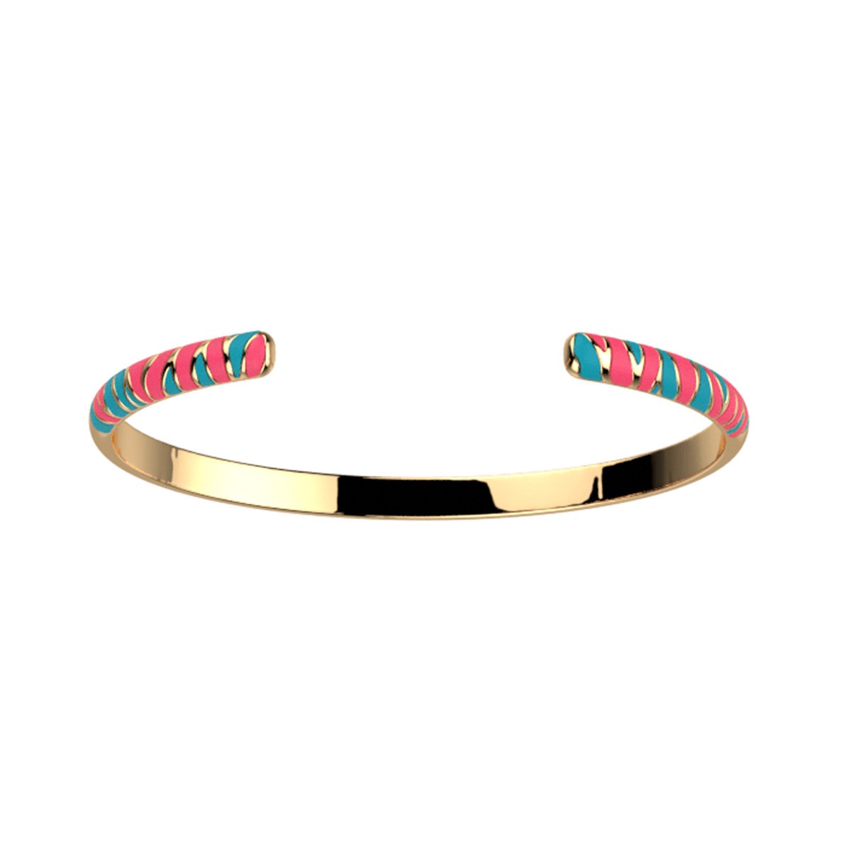 Bracelet jonc Les Cadettes Tigre fuchsia/bleu
