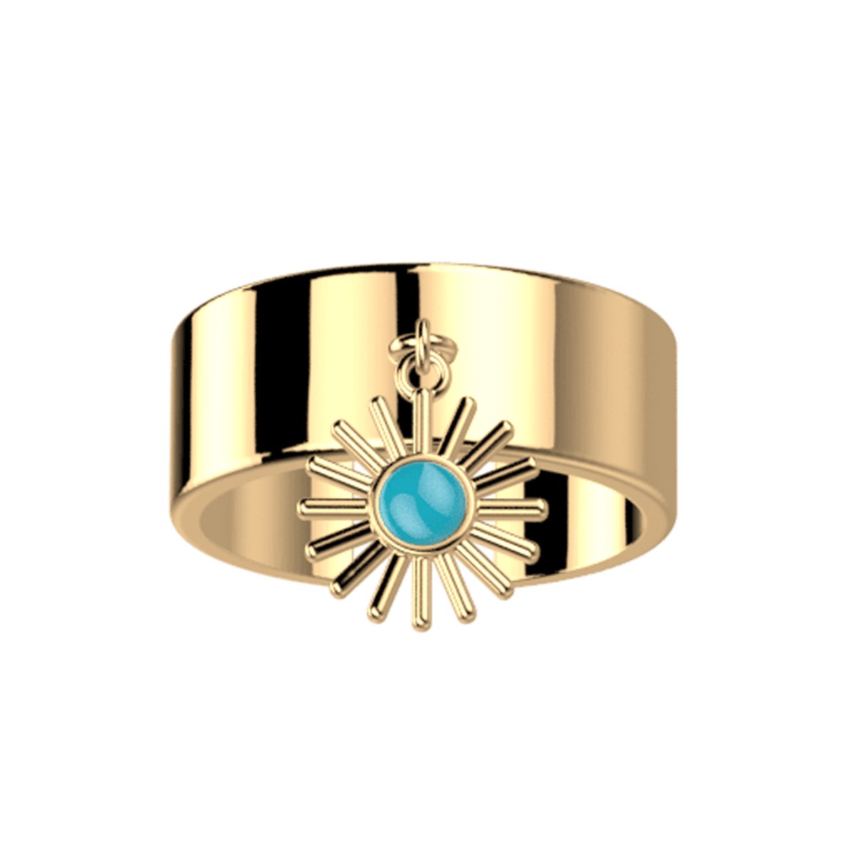 Bague Les Cadettes Felicidad pampille soleil_x000D_
laque verte - vue 2