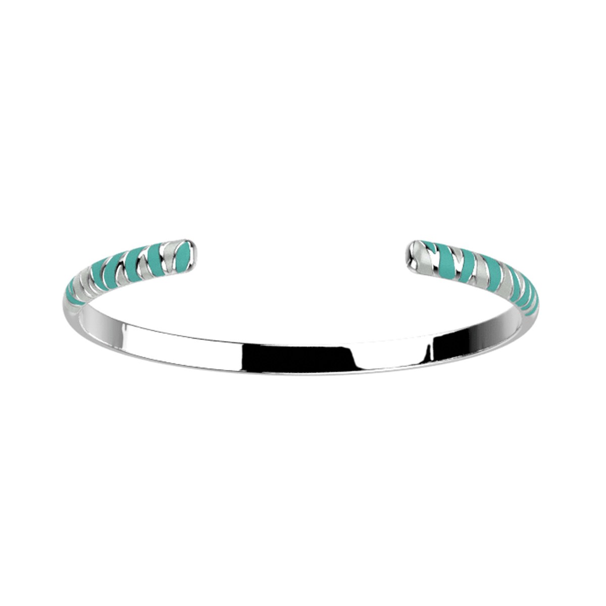 Bracelet jonc Les Cadettes Tigre laque verte/grise