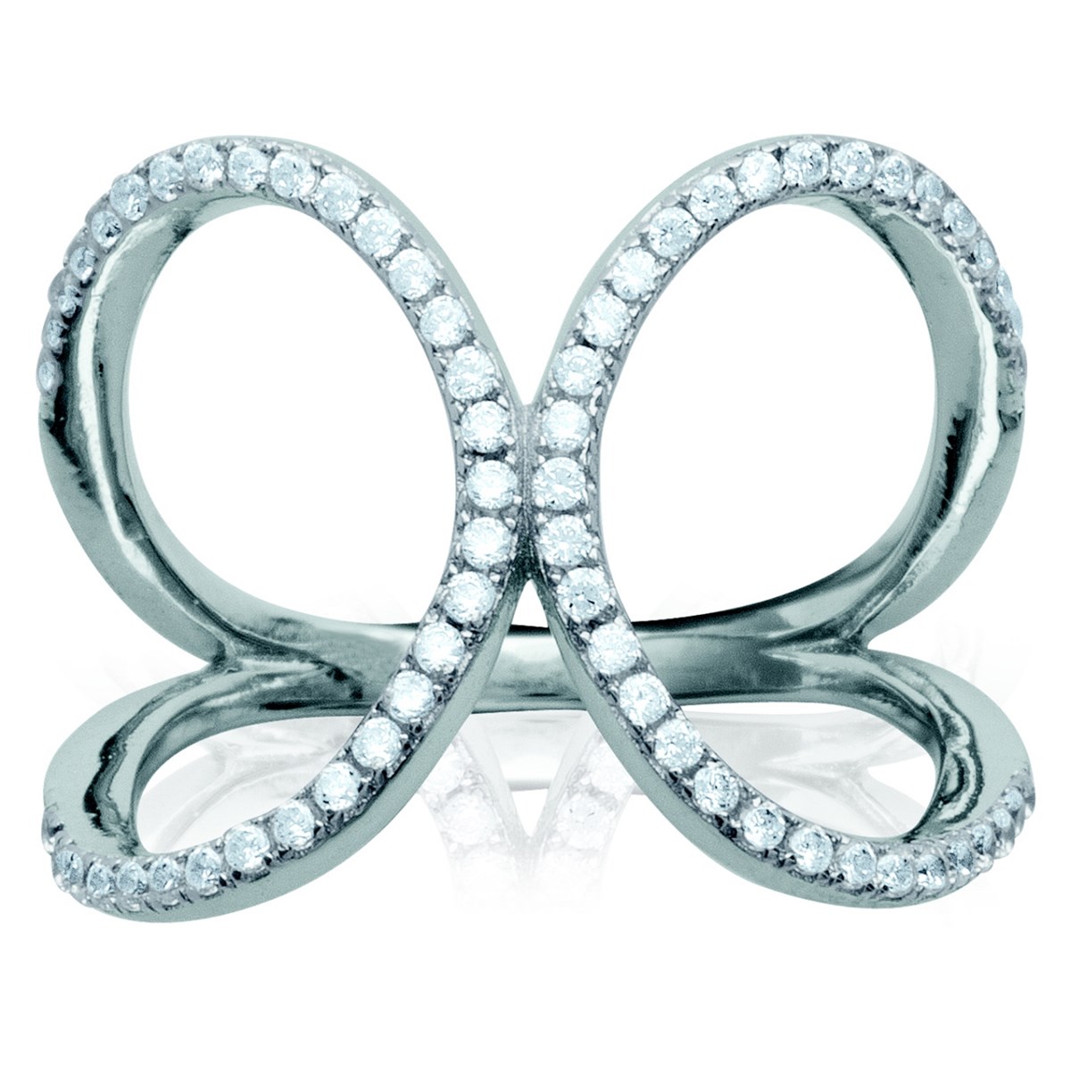 Bague Brillaxis originale pierres blanches - vue 4