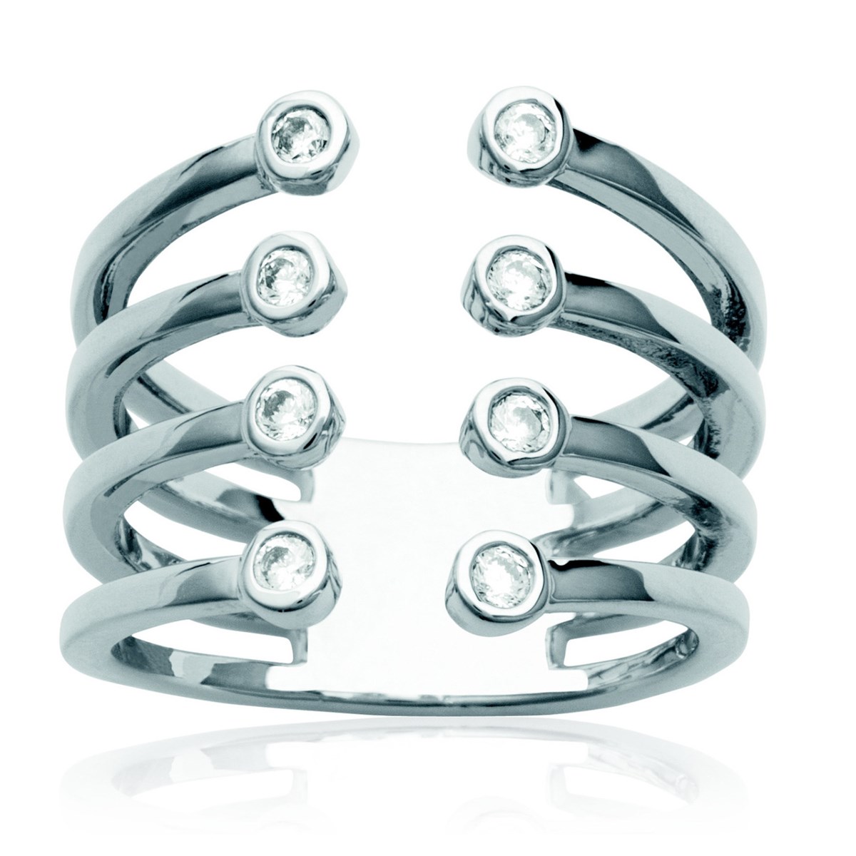 Bague Brillaxis multi rangs ouverte
