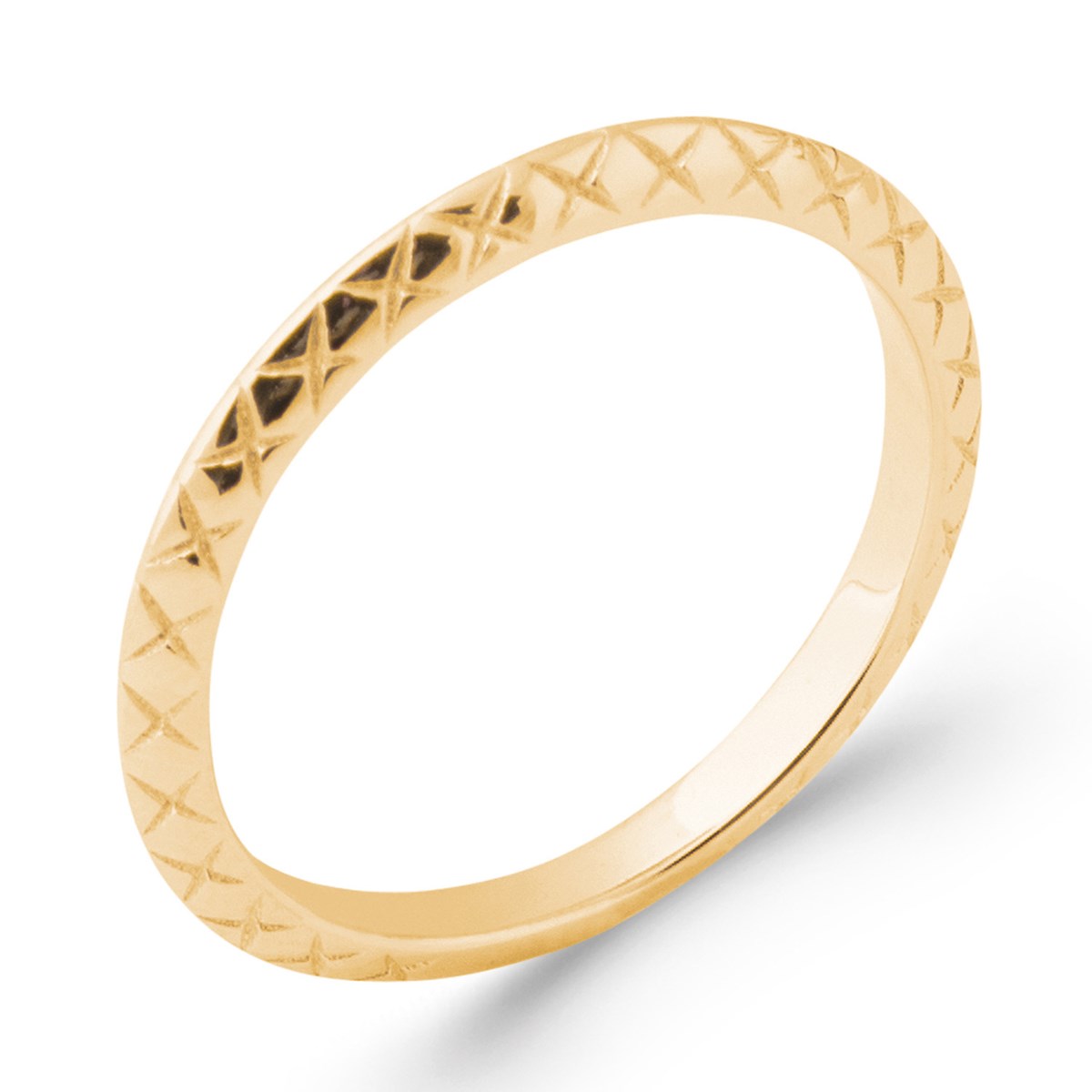 Bague Brillaxis Biseautée plaqué or - vue 3