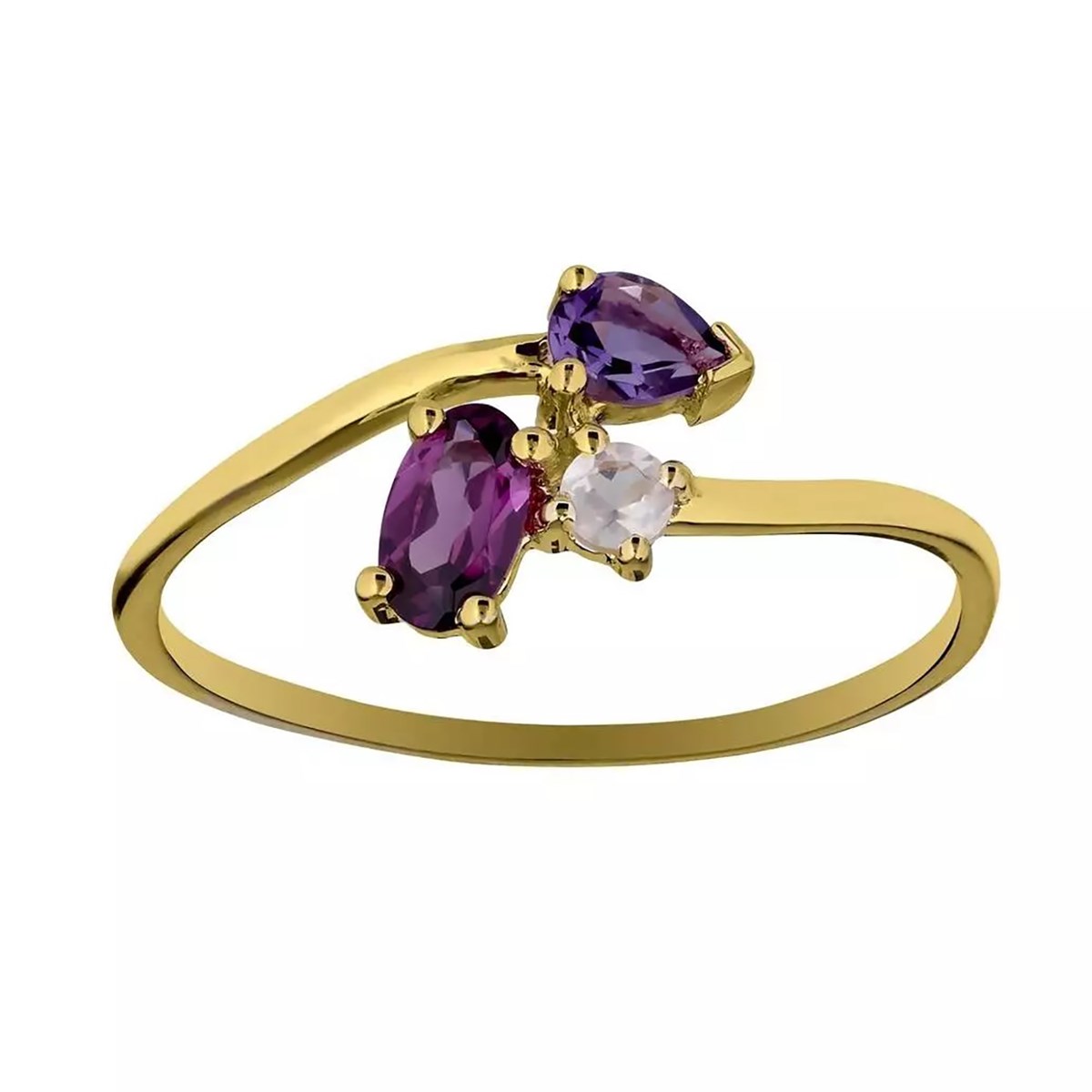 Bague Brillaxis Améthyste Rhodolite quartz - vue 3